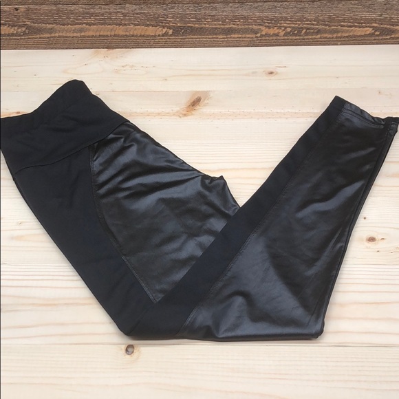 Pants - SOLD!Black Faux Leather Leggings.  Large. NWOT.